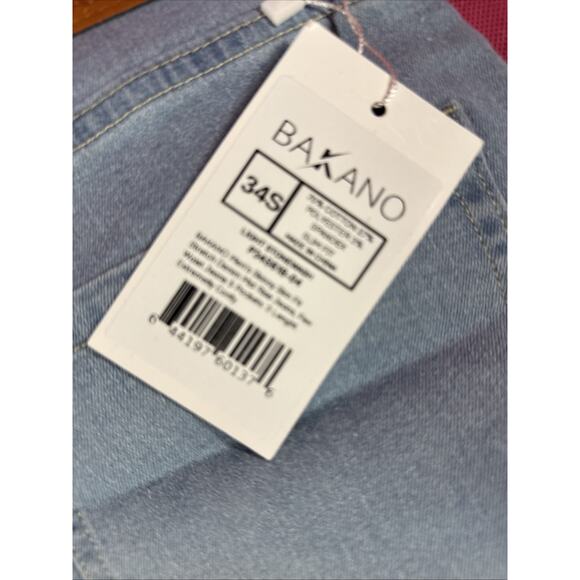 Bakano 34s Light Stone Wash Skinny Slim Fit Denim Mid Rise Jeans New KK - Picture 5 of 5